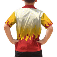 Japanese Kaen Pattern Family Matching Summer Maxi Dress and Hawaiian Shirt Flame Pillar Blazing Lion Heart LT9 - Polynesian Pride