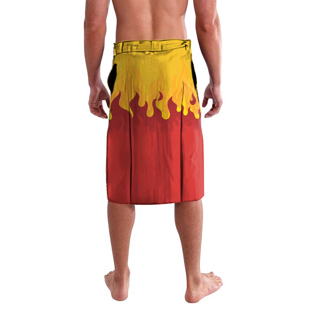 Japanese Kaen Pattern Lavalava Flame Pillar Blazing Lion Heart - Polynesian Pride