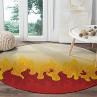 Japanese Kaen Pattern Round Carpet Flame Pillar Blazing Lion Heart LT9 - Polynesian Pride