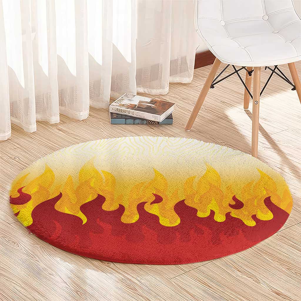 Japanese Kaen Pattern Round Carpet Flame Pillar Blazing Lion Heart LT9 - Polynesian Pride