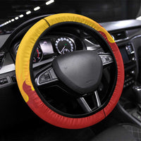 Japanese Kaen Pattern Steering Wheel Cover Flame Pillar Blazing Lion Heart LT9 Universal Fit Red - Polynesian Pride