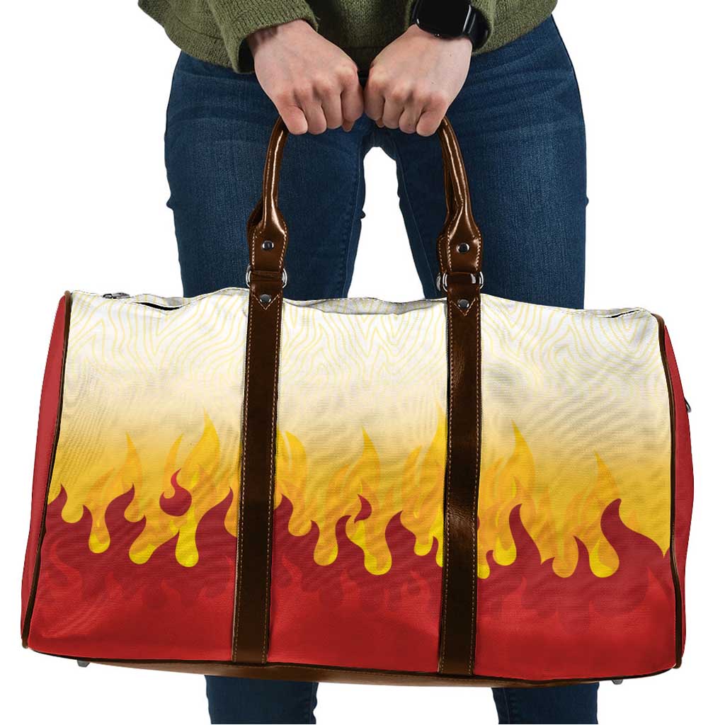 Japanese Kaen Pattern Travel Bag Flame Pillar Blazing Lion Heart LT9 Red - Polynesian Pride
