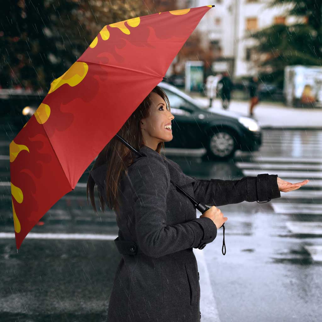 Japanese Kaen Pattern Umbrella Flame Pillar Blazing Lion Heart - Polynesian Pride