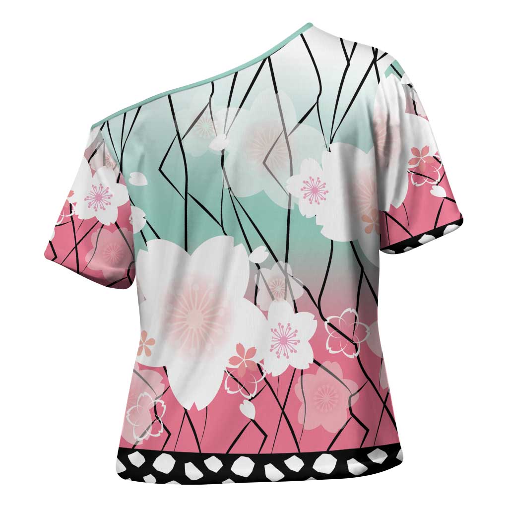 Japanese Kocho Pattern Cross Shoulder Shirt Insect Pillar Butterfly Flower Fairy - Polynesian Pride