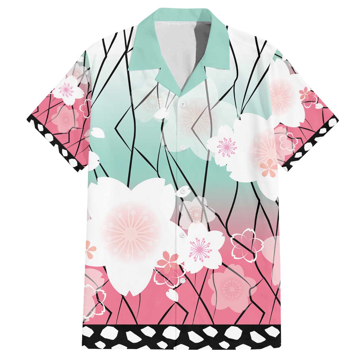 Japanese Kocho Pattern Family Matching Off The Shoulder Long Sleeve Dress and Hawaiian Shirt Insect Pillar Butterfly Flower Fairy LT9 Dad's Shirt - Short Sleeve Pink - Polynesian Pride