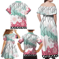 Japanese Kocho Pattern Family Matching Off Shoulder Maxi Dress and Hawaiian Shirt Insect Pillar Butterfly Flower Fairy LT9 - Polynesian Pride