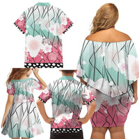 Japanese Kocho Pattern Family Matching Off Shoulder Short Dress and Hawaiian Shirt Insect Pillar Butterfly Flower Fairy LT9 - Polynesian Pride