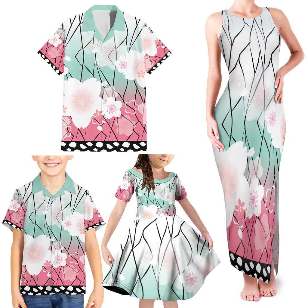 Japanese Kocho Pattern Family Matching Tank Maxi Dress and Hawaiian Shirt Insect Pillar Butterfly Flower Fairy LT9 - Polynesian Pride