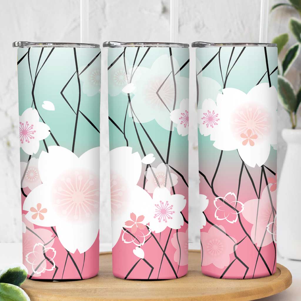 Japanese Kocho Pattern Skinny Tumbler Insect Pillar Butterfly Flower Fairy LT9 - Polynesian Pride