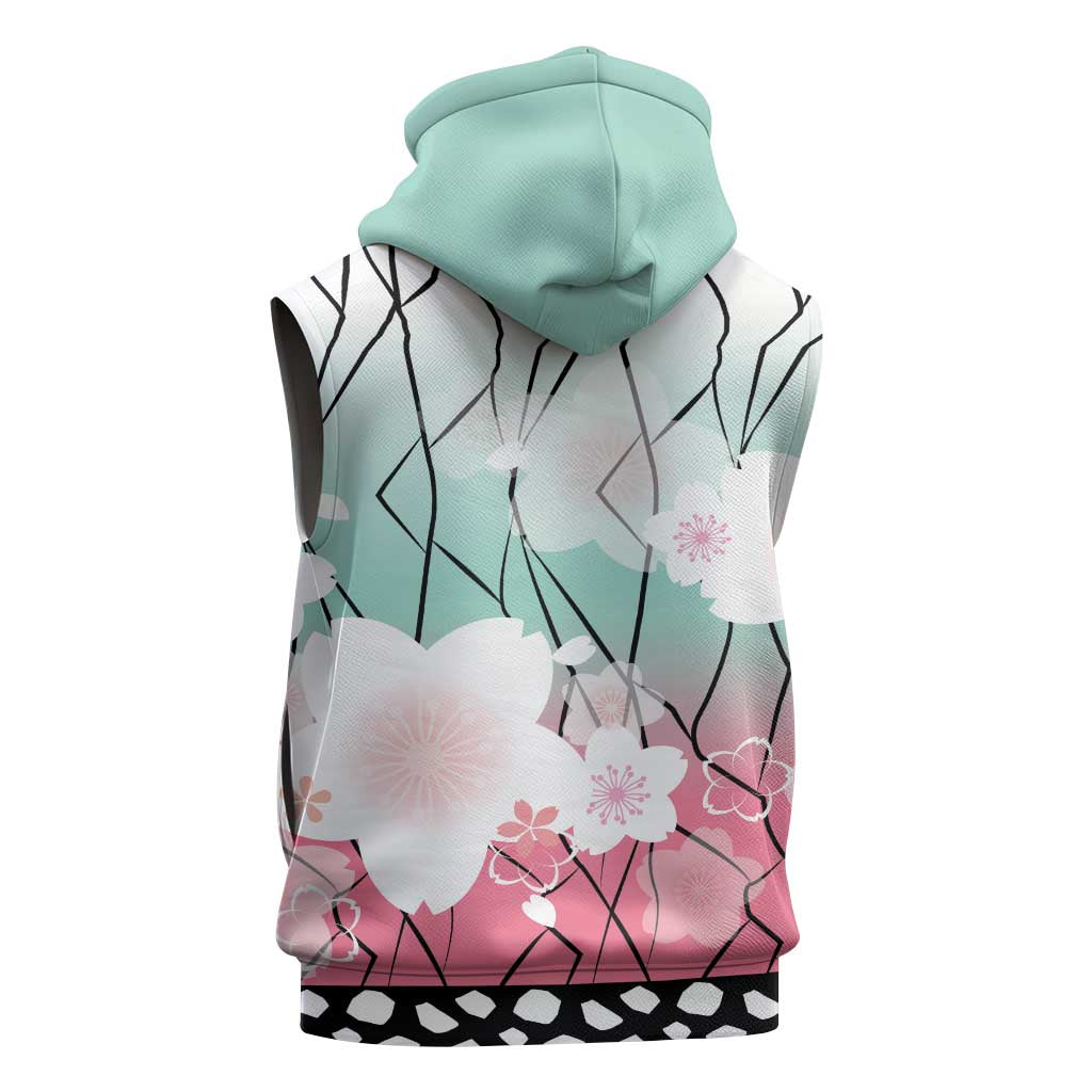 Japanese Kocho Pattern Sleeveless Hoodie Insect Pillar Butterfly Flower Fairy LT9 - Polynesian Pride