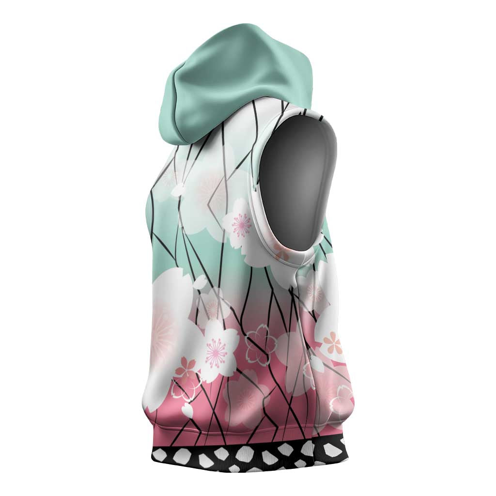 Japanese Kocho Pattern Sleeveless Hoodie Insect Pillar Butterfly Flower Fairy LT9 - Polynesian Pride