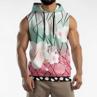 Japanese Kocho Pattern Sleeveless Hoodie Insect Pillar Butterfly Flower Fairy LT9 - Polynesian Pride