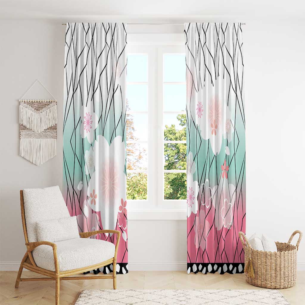Japanese Kocho Pattern Window Curtain Insect Pillar Butterfly Flower Fairy LT9 - Polynesian Pride