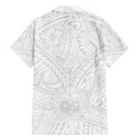 Samoa Lotu Tamaiti Family Matching Long Sleeve Bodycon Dress and Hawaiian Shirt Polynesian White Sunday Simple LT9 - Polynesian Pride