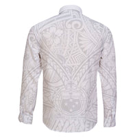 Samoa Lotu Tamaiti Family Matching Long Sleeve Bodycon Dress and Hawaiian Shirt Polynesian White Sunday Simple LT9 - Polynesian Pride