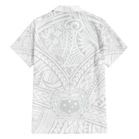 Samoa Lotu Tamaiti Family Matching Short Sleeve Bodycon Dress and Hawaiian Shirt Polynesian White Sunday Simple LT9 - Polynesian Pride