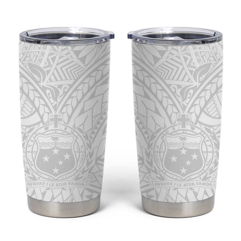 Samoa Lotu Tamaiti Tumbler Cup Polynesian White Sunday Simple