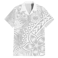 Samoa Lotu Tamait Family Matching Summer Maxi Dress and Hawaiian Shirt Tropical Plant White Sunday With Polynesia Pattern LT9 Dad's Shirt - Short Sleeve White - Polynesian Pride