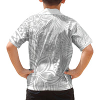 Personalised Samoa Lotu Tamait Family Matching Puletasi Dress and Hawaiian Shirt Tropical Plant White Sunday With Polynesia Pattern LT9 - Polynesian Pride