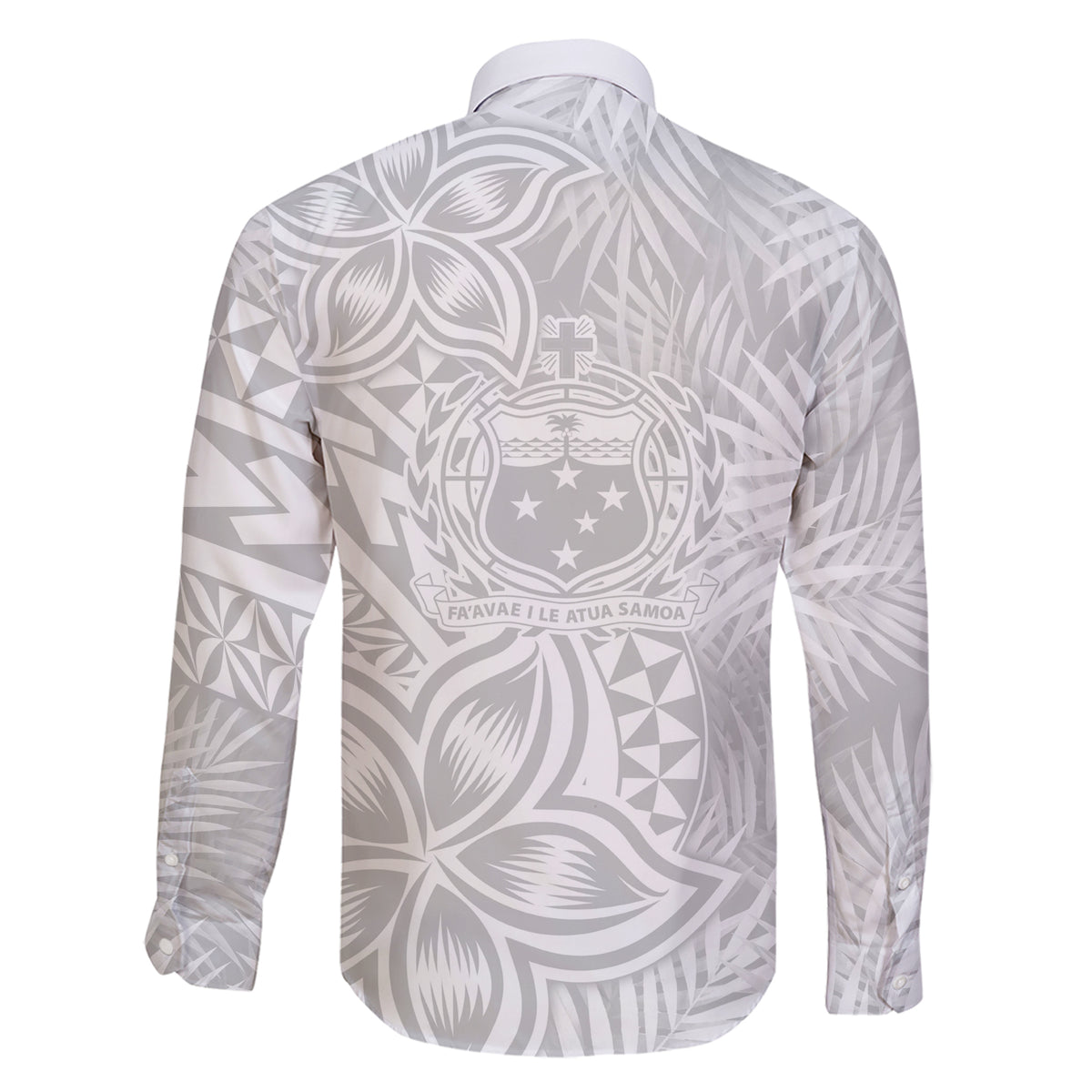 Personalised Samoa Lotu Tamait Family Matching Short Sleeve Bodycon Dress and Hawaiian Shirt Tropical Plant White Sunday With Polynesia Pattern LT9 - Polynesian Pride