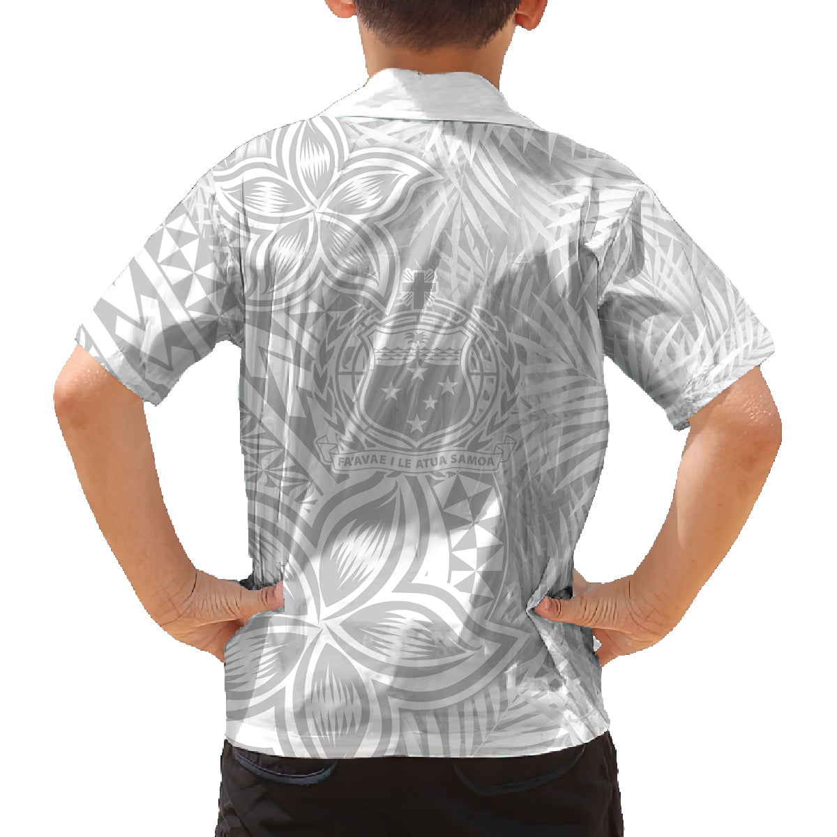 Personalised Samoa Lotu Tamait Family Matching Summer Maxi Dress and Hawaiian Shirt Tropical Plant White Sunday With Polynesia Pattern LT9 - Polynesian Pride