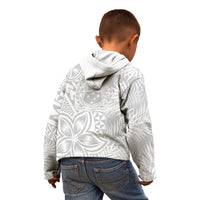 Personalised Samoa Lotu Tamait Kid Hoodie Tropical Plant White Sunday With Polynesia Pattern LT9 - Polynesian Pride