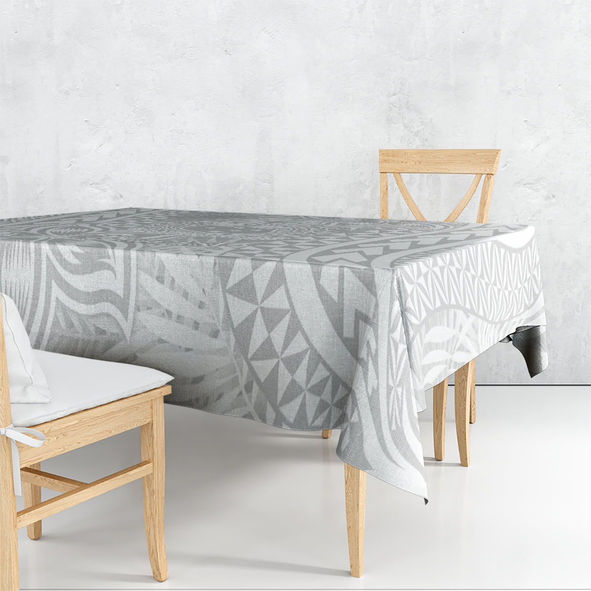 Personalised Samoa Lotu Tamait Tablecloth Tropical Plant White Sunday With Polynesia Pattern LT9 - Polynesian Pride