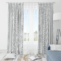 Personalised Samoa Lotu Tamait Window Curtain Tropical Plant White Sunday With Polynesia Pattern LT9 - Polynesian Pride