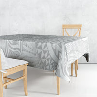 Personalised Tonga White Sunday Tablecloth Tropical Plant With Polynesian Pattern LT9 - Polynesian Pride