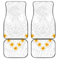 Tonga White Sunday Car Mats Polynesian Plumeria Tribal Simple LT9 White - Polynesian Pride