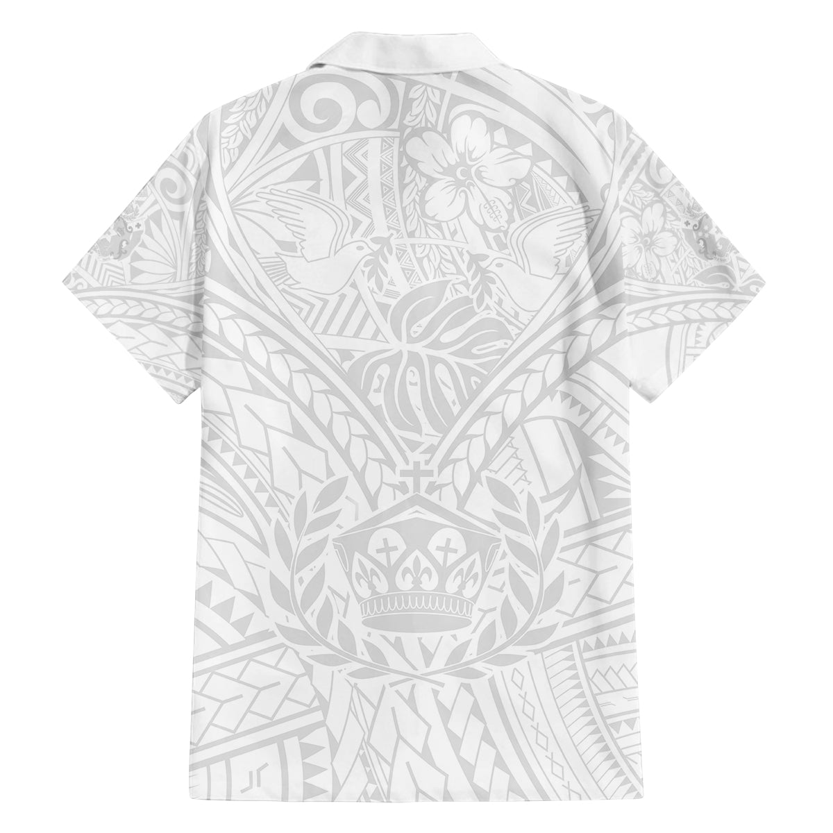 Tonga White Sunday Family Matching Puletasi Dress and Hawaiian Shirt Polynesian Plumeria Tribal Simple LT9 - Polynesian Pride