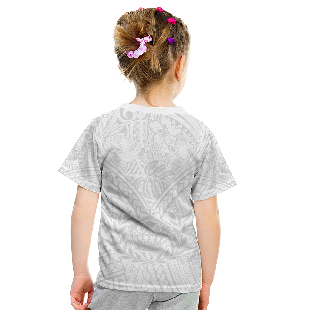 Tonga White Sunday Kid T Shirt Polynesian Plumeria Tribal Simple LT9 - Polynesian Pride