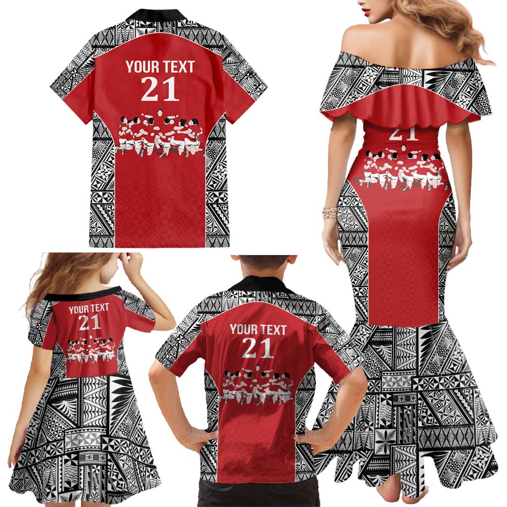 Custom Tonga Rugby Mate Ma'a Family Matching Mermaid Dress and Hawaiian Shirt Tonga XIII Make History Pacific Champions LT9 - Polynesian Pride