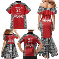 Custom Tonga Rugby Mate Ma'a Family Matching Mermaid Dress and Hawaiian Shirt Tonga XIII Make History Pacific Champions LT9 - Polynesian Pride