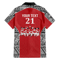 Custom Tonga Rugby Mate Ma'a Family Matching Off The Shoulder Long Sleeve Dress and Hawaiian Shirt Tonga XIII Make History Pacific Champions LT9 - Polynesian Pride