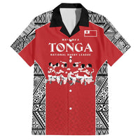 Custom Tonga Rugby Mate Ma'a Family Matching Off Shoulder Maxi Dress and Hawaiian Shirt Tonga XIII Make History Pacific Champions LT9 Dad's Shirt - Short Sleeve Red - Polynesian Pride