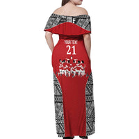 Custom Tonga Rugby Mate Ma'a Family Matching Off Shoulder Maxi Dress and Hawaiian Shirt Tonga XIII Make History Pacific Champions LT9 - Polynesian Pride