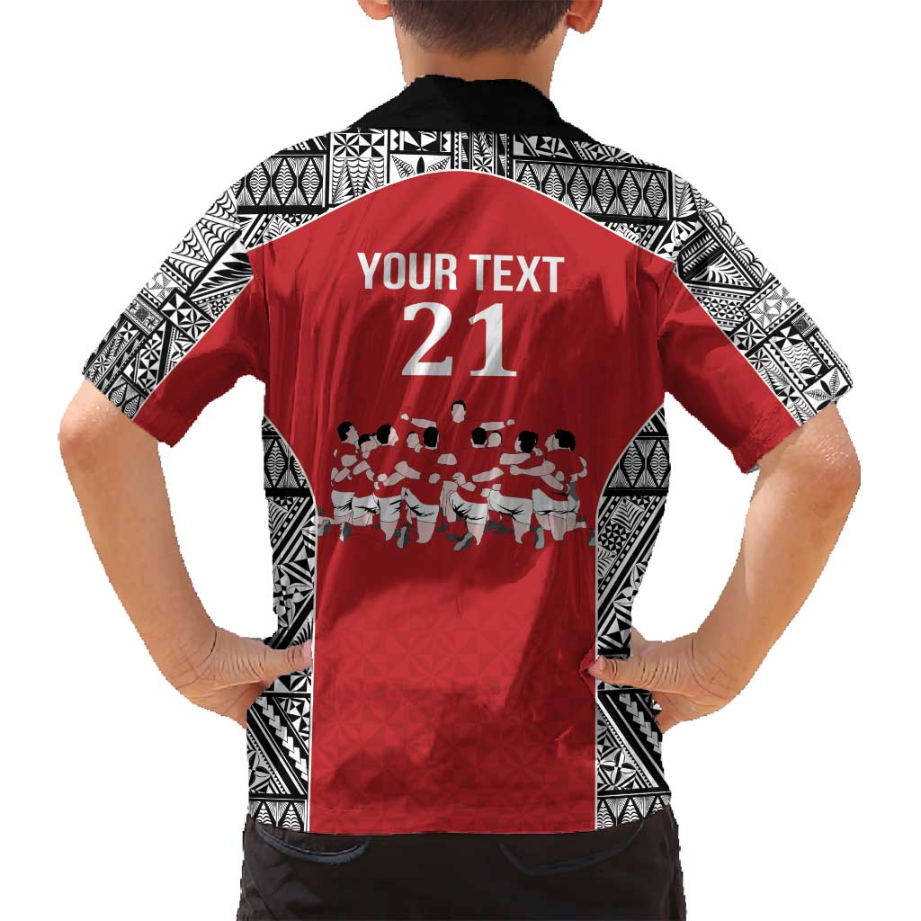 Custom Tonga Rugby Mate Ma'a Family Matching Off Shoulder Short Dress and Hawaiian Shirt Tonga XIII Make History Pacific Champions LT9 - Polynesian Pride