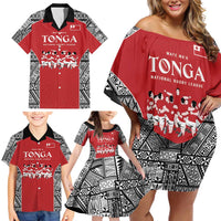 Custom Tonga Rugby Mate Ma'a Family Matching Off Shoulder Short Dress and Hawaiian Shirt Tonga XIII Make History Pacific Champions LT9 - Polynesian Pride
