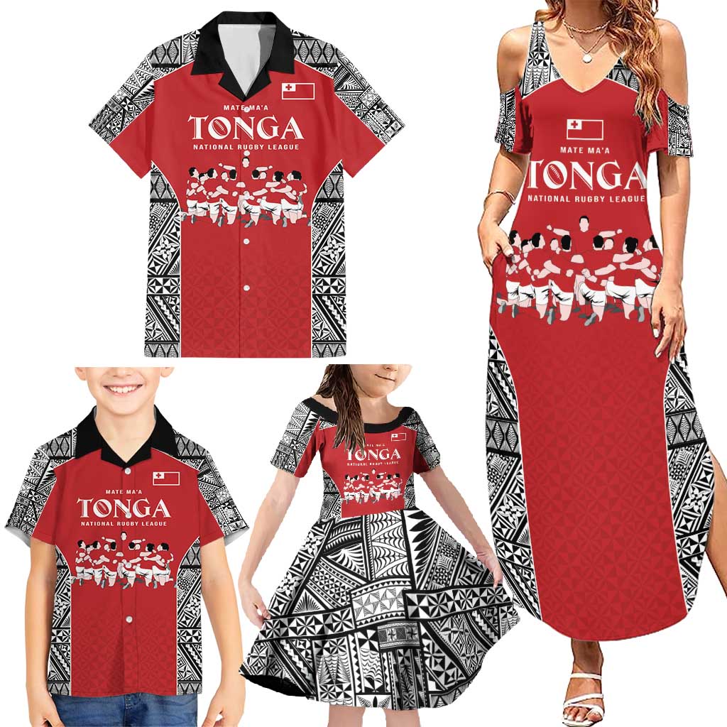 Custom Tonga Rugby Mate Ma'a Family Matching Summer Maxi Dress and Hawaiian Shirt Tonga XIII Make History Pacific Champions LT9 - Polynesian Pride