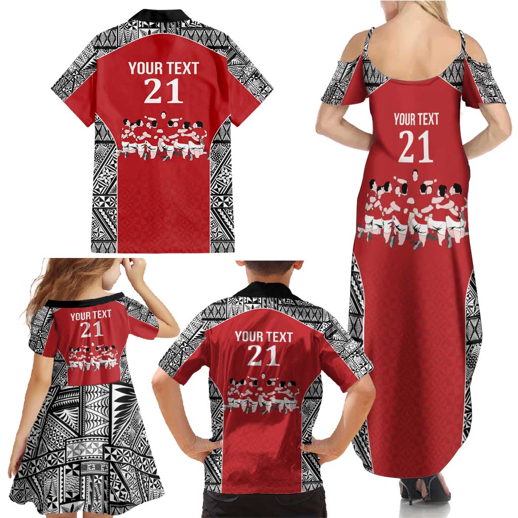 Custom Tonga Rugby Mate Ma'a Family Matching Summer Maxi Dress and Hawaiian Shirt Tonga XIII Make History Pacific Champions LT9 - Polynesian Pride