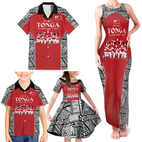 Custom Tonga Rugby Mate Ma'a Family Matching Tank Maxi Dress and Hawaiian Shirt Tonga XIII Make History Pacific Champions LT9 - Polynesian Pride