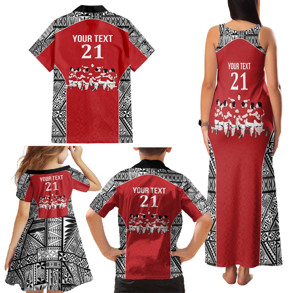 Custom Tonga Rugby Mate Ma'a Family Matching Tank Maxi Dress and Hawaiian Shirt Tonga XIII Make History Pacific Champions LT9 - Polynesian Pride