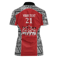 Custom Tonga Rugby Mate Ma'a Women Polo Shirt Tonga XIII Make History Pacific Champions