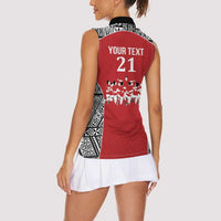 Custom Tonga Rugby Mate Ma'a Women Sleeveless Polo Shirt Tonga XIII Make History Pacific Champions