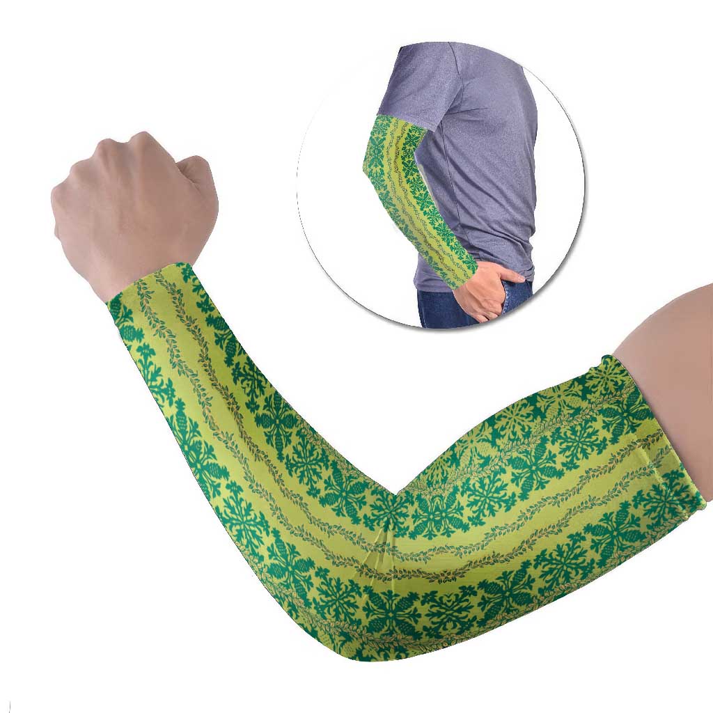 Hawaii Lei with Tribal Quilt Motif Arm Sleeves - Polynesian Pride