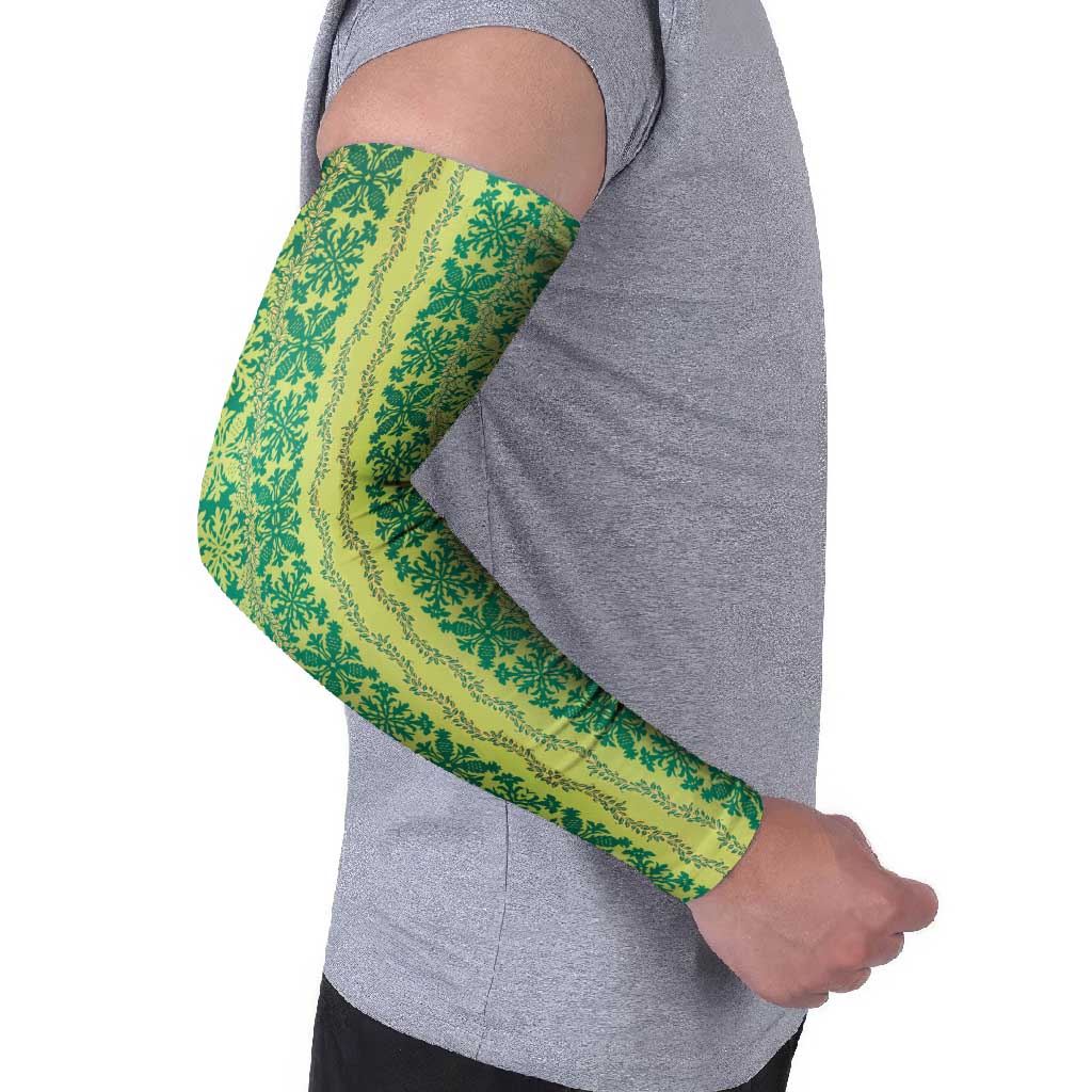 Hawaii Lei with Tribal Quilt Motif Arm Sleeves - Polynesian Pride