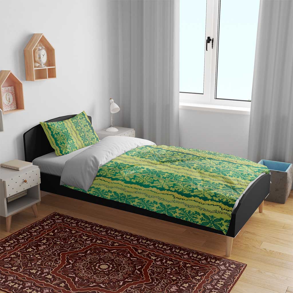 Hawaii Lei with Tribal Quilt Motif Bedding Set