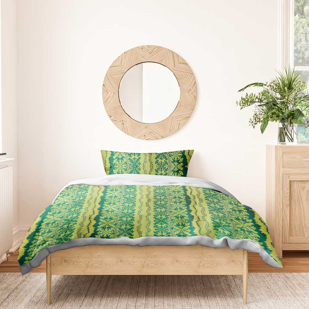Hawaii Lei with Tribal Quilt Motif Bedding Set