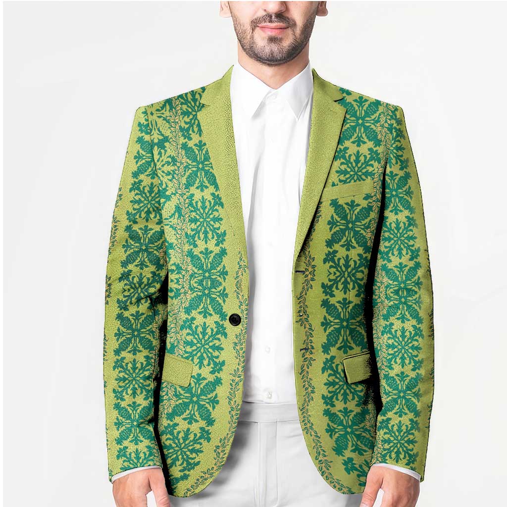 Hawaii Lei with Tribal Quilt Motif Blazer - Polynesian Pride